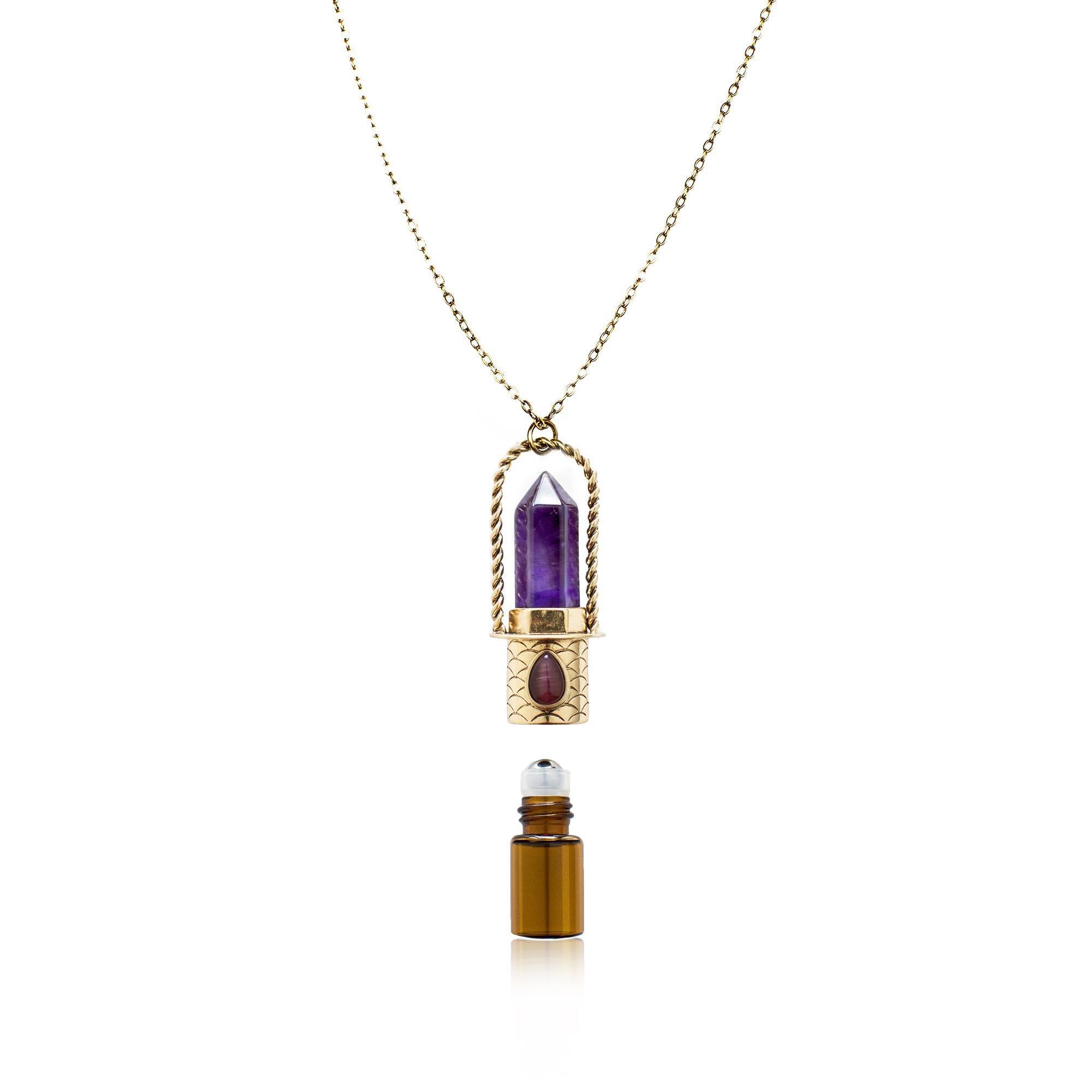 Earths Tribe | Amethyst Rollerball Necklace