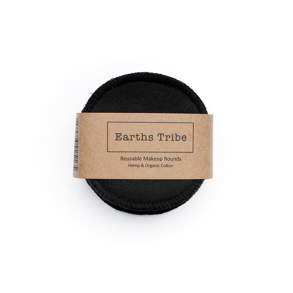 Earths Tribe | Reusable Hemp Makeup Rounds | Black