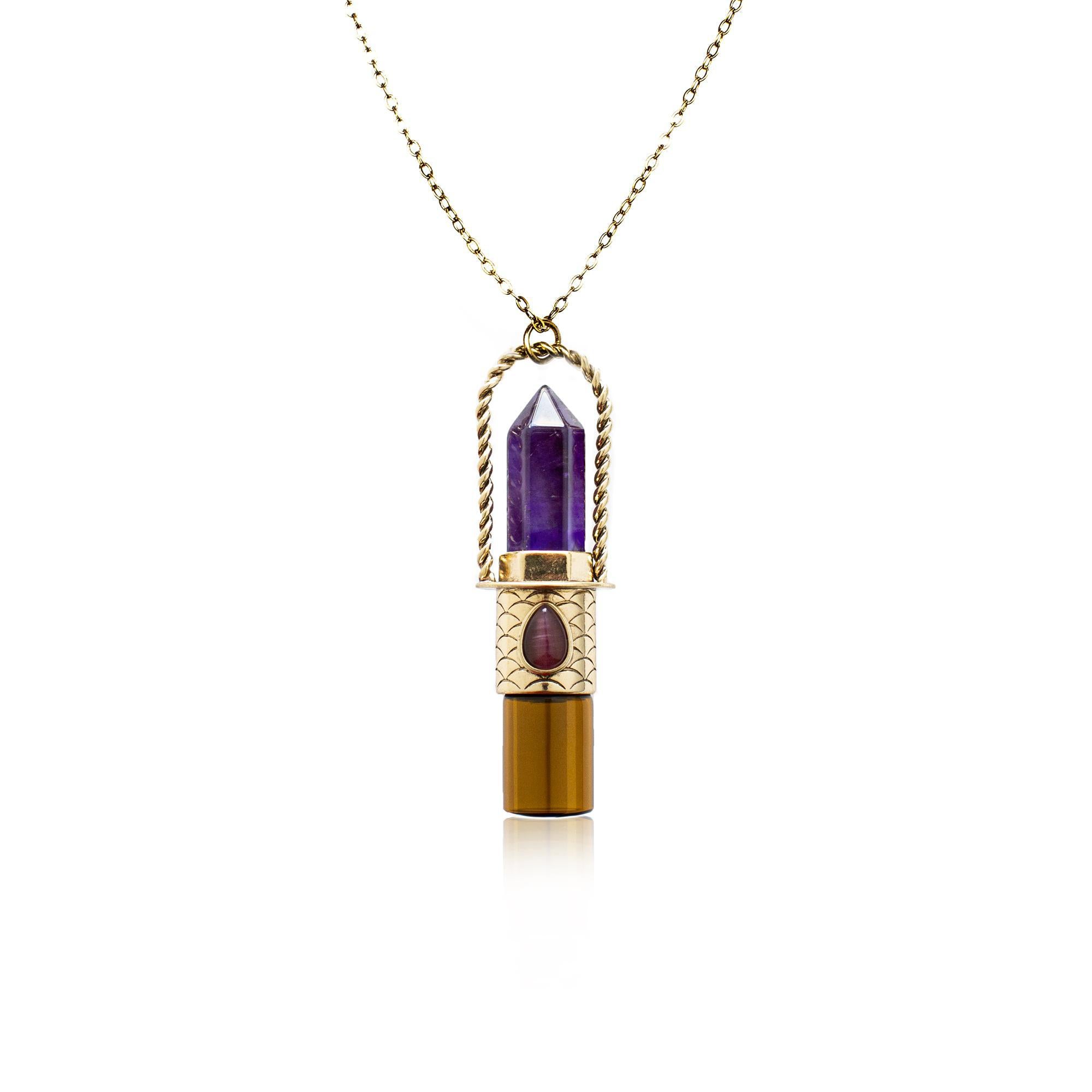 Earths Tribe | Amethyst Rollerball Necklace