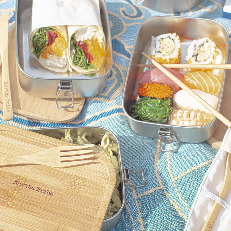 Earths Tribe | Stainless Steel & Bamboo Lunchbox